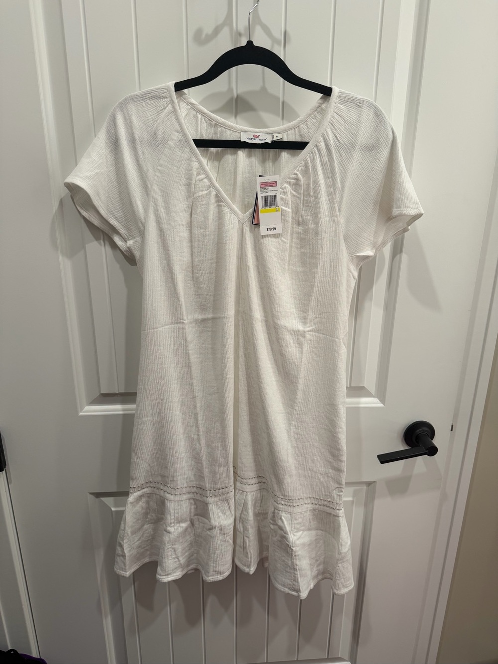 Vineyard Vines White Gauze Ruffle Hem Cover-Up Dress Medium NWT